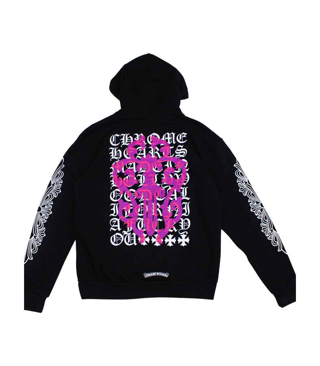 Chrome Hearts Eye Chart Pink Dagger Pullover Hoodie