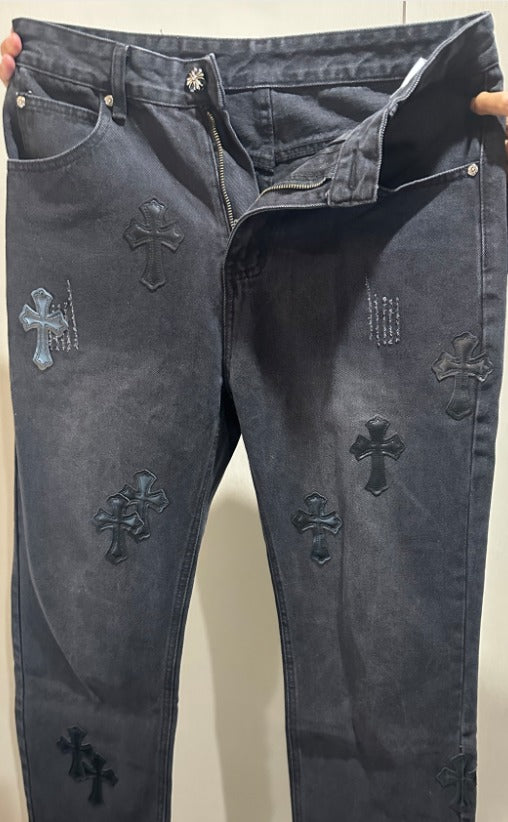Chrome Hearts Denim Black Washed Jeans