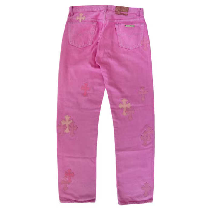 Chrome Hearts Denim Pink Jeans