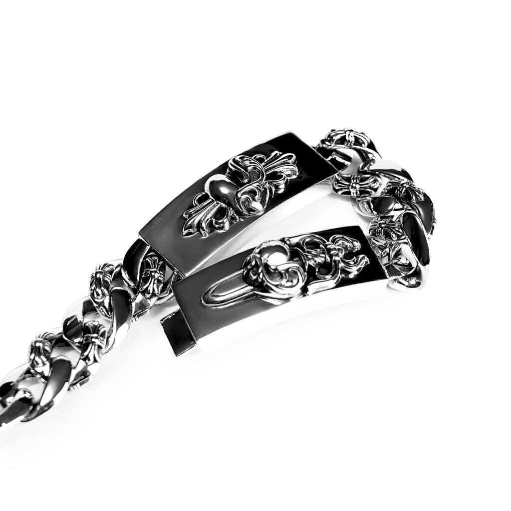 Chrome Hearts Double ID Fancy Link Bracelet
