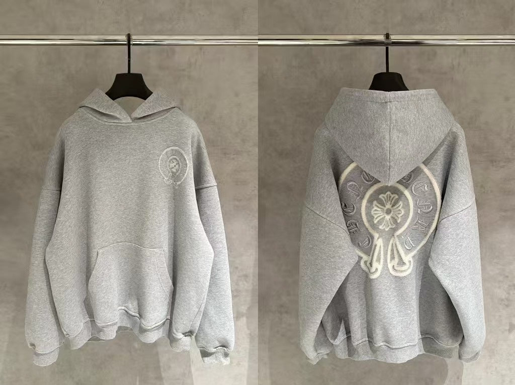 Chrome Hearts Embroidery Gray Hoodie