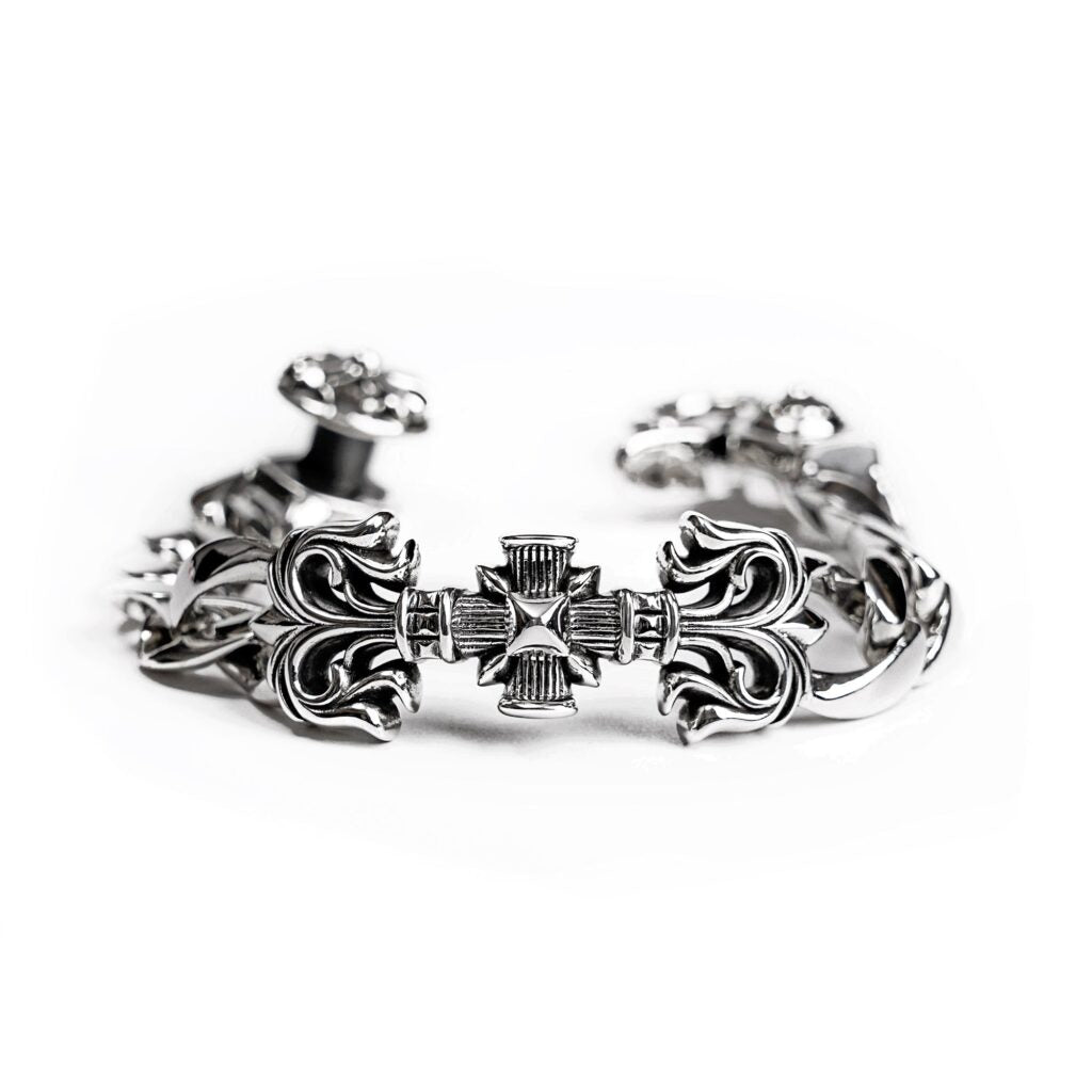 Chrome Hearts Filigree Square Cross Clip Bracelet