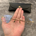 Chrome Hearts Gold Rimeless Slim Glasses