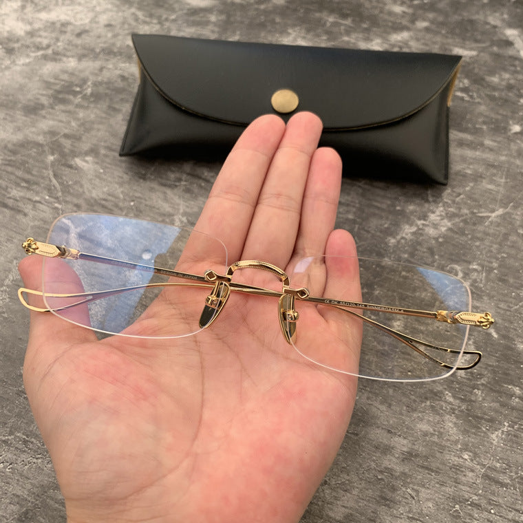 Chrome Hearts Gold Rimeless Slim Glasses
