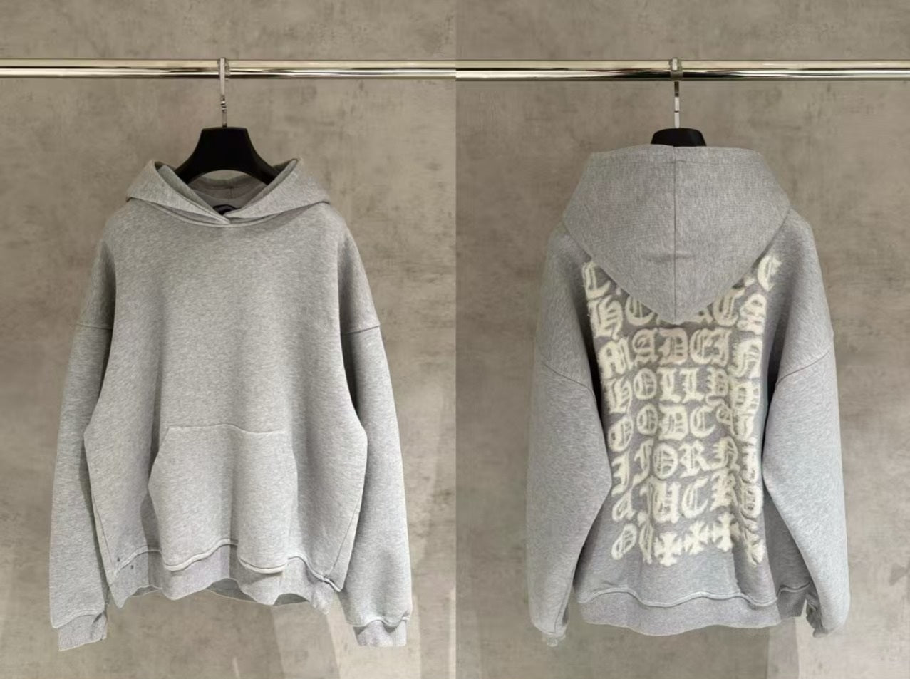 Chrome Hearts Gray Embroidery Back Hoodie