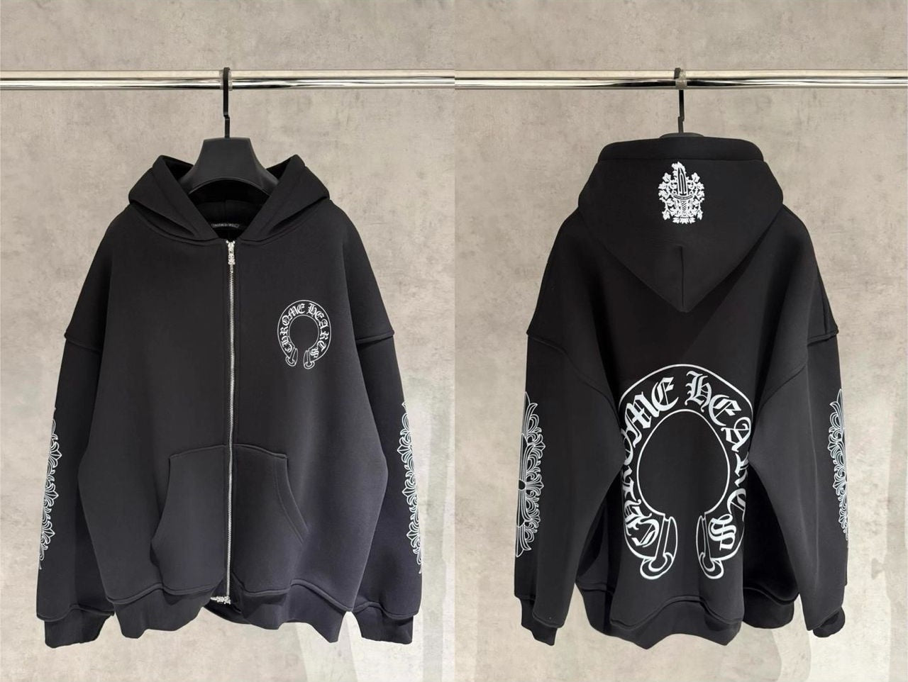 Chrome Hearts HorseShoe Black Zipper Hoodie