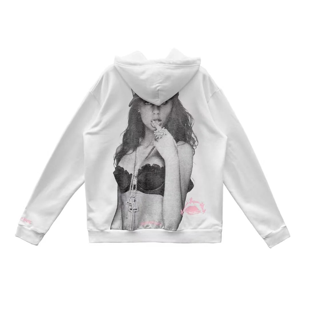 Chrome Hearts Laurie Lynn Stark Love You Portrait Pink Letter Hoodie