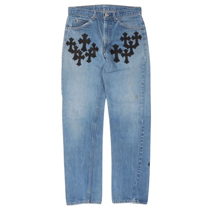Chrome Hearts Levi’s Cross Patch Jeans  Blue