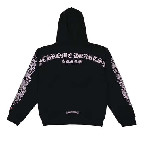 Chrome Hearts Matty Boy Shoulder Logo Hoodie Black Pink