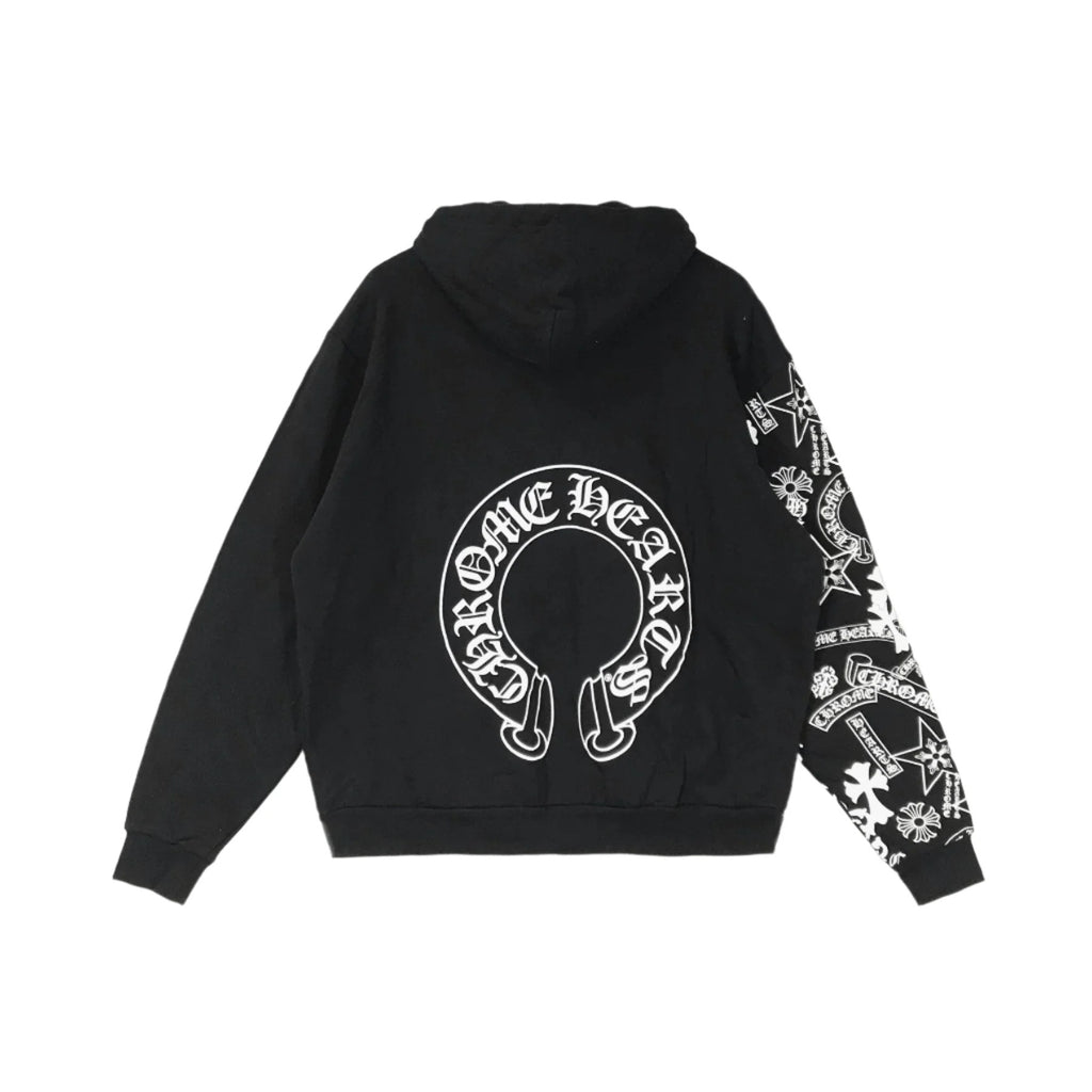 Chrome Hearts Multi Logo On Sleeve Horseshoe Logo Hoodie