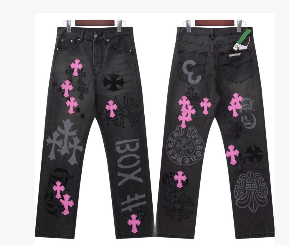 Chrome Hearts Online Exclusive Levi’s Cross Patch Stencil Jeans