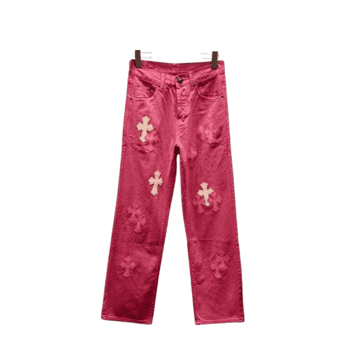 Chrome Hearts Red Denim Jeans