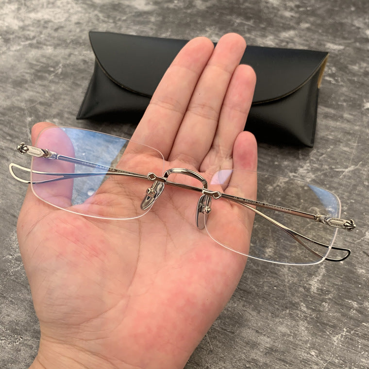 Chrome Hearts Silver Rimeless Slim Glasses