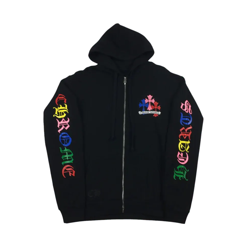 CH Script Multicolor Cross Cemetery Zip Up Hoodie