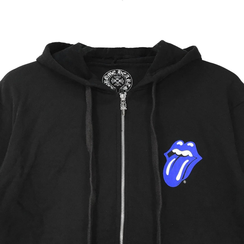 Chrome Hearts Rolling Stone Horseshoe Logo Zip Up Hoodie